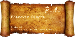 Petrovic Albert névjegykártya